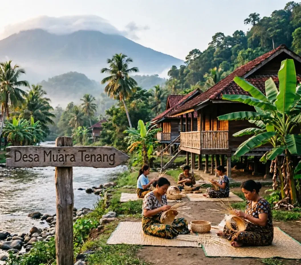 Pengrajin Rotan Desa Muara Tenang